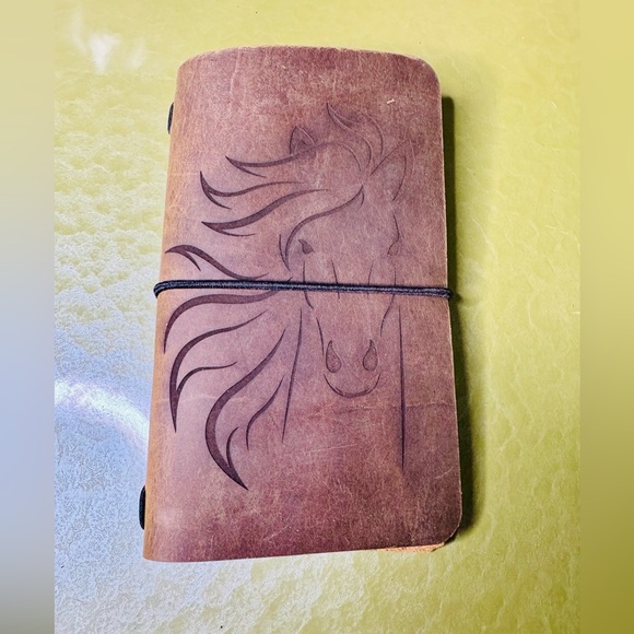 Rustic Brown Horse Embossed Leather Journal - Picture 1 of 6